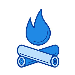 Image showing Campfire line icon.