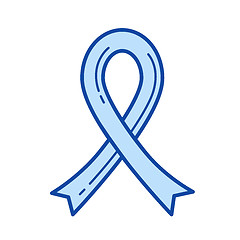 Image showing AIDS ribbon line icon.