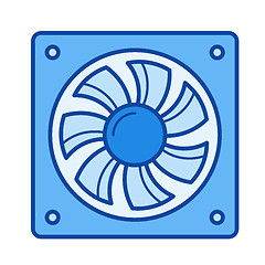 Image showing Computer cooler line icon.