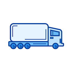 Image showing Semi-truck line icon.