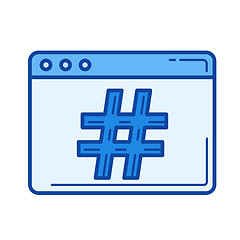 Image showing Hashtag line icon.