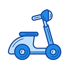 Image showing Vintage scooter line icon.