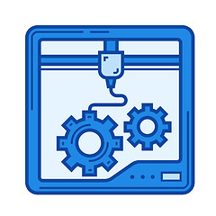 Image showing Three D printing line icon.