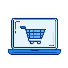 Image showing Online shopping line icon.