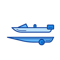 Image showing Boat trailer line icon.