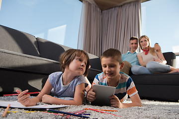 Image showing young couple spending time with kids