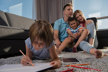 Image showing young couple spending time with kids