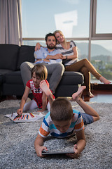 Image showing young couple spending time with kids