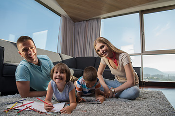 Image showing young couple spending time with kids