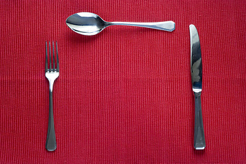 Image showing fork, knife and spoon