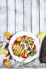 Image showing salad with seafood