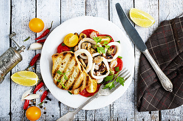 Image showing salad with seafood