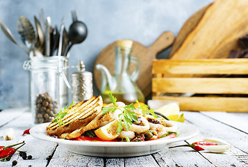 Image showing salad with seafood