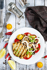 Image showing salad with seafood