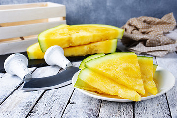 Image showing yellow watermelon