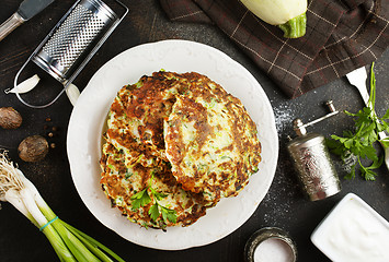 Image showing zucchini pancakes