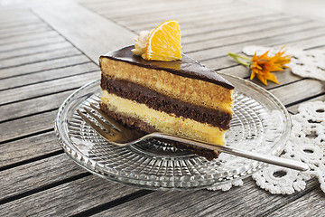 Image showing Cake slice chocolate cream