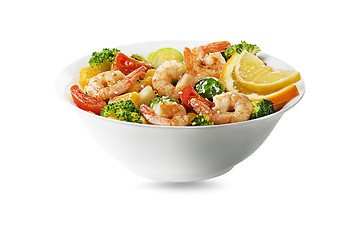 Image showing Salad shrimp meal