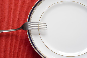 Image showing Fork and plate