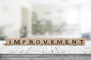 Image showing Improvement sign on a wooden office desk