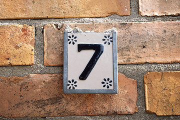 Image showing Sign with the number 7 house number