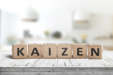 Image showing Kaizen improvement sign made of blocks