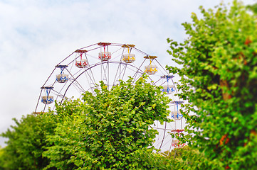 Image showing Amusement park with a ferris wheel