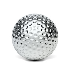 Image showing Silver golf ball