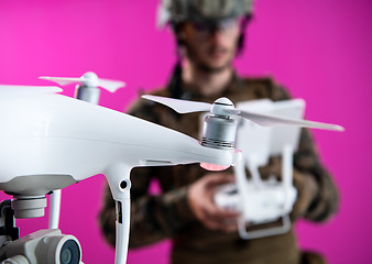 Image showing soldier drone pilot technician