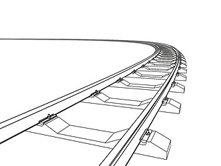 Image showing The railway going forward. 3d vector illustration on a white