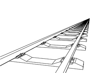 Image showing The railway going forward. 3d vector illustration on a white