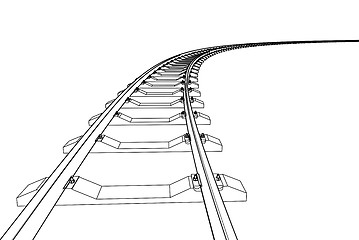 Image showing The railway going forward. 3d vector illustration on a white