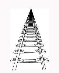 Image showing The railway going forward. 3d vector illustration on a white