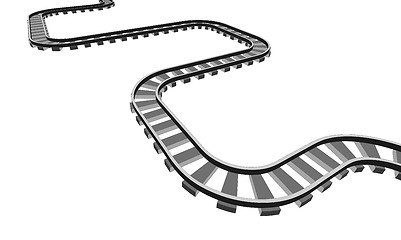 Image showing The railway going forward. 3d vector illustration on a white