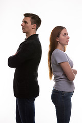 Image showing The couple turned away from each other in resentment