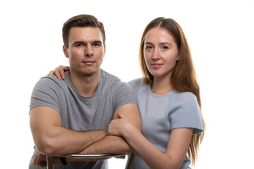 Image showing Portrait of a young couple of Europeans