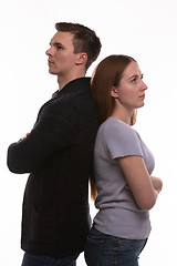 Image showing Man and woman offended by each other