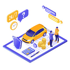 Image showing Car Insurance Isometric Concept