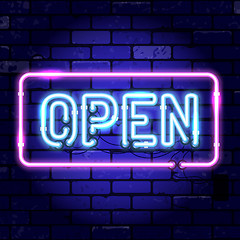 Image showing Neon Signboard Open Framed