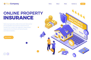 Image showing Online Propery House Insurance Isometric