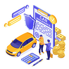 Image showing Car Insurance Isometric Concept