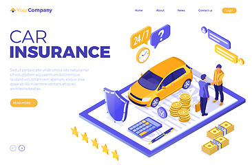 Image showing Car Insurance Isometric Concept