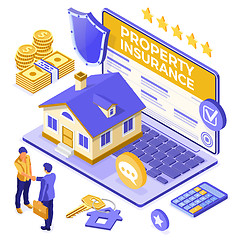 Image showing Online Propery House Insurance Isometric