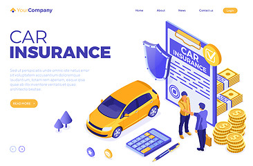 Image showing Car Insurance Isometric Concept