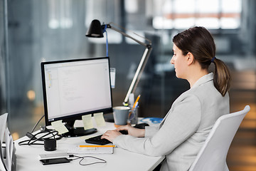 Image showing businesswoman with computer working at office