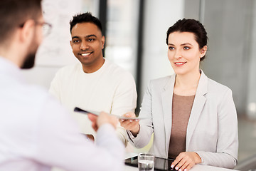 Image showing recruiters having job interview with employee