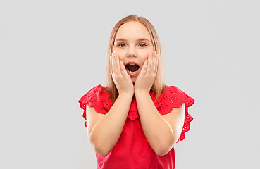 Image showing shocked girl in with open mouth