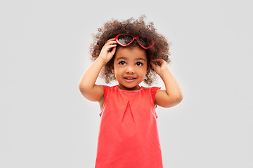 Image showing african ameican girl with heart shaped sunglasses