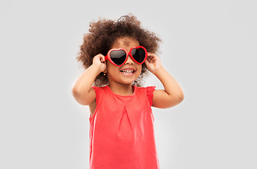 Image showing african ameican girl in heart shaped sunglasses