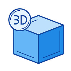 Image showing Three D modelling line icon.